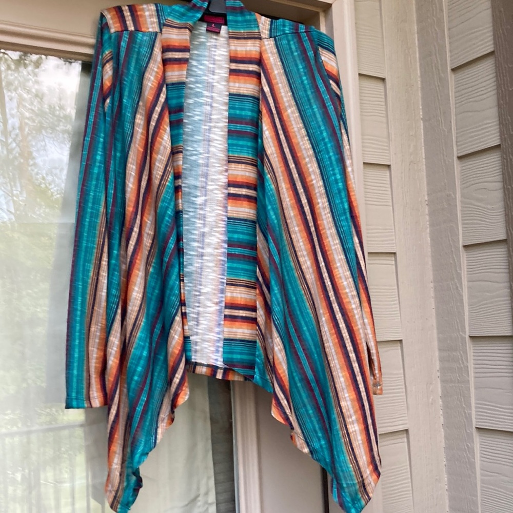 Stripe Printed Flyaway Cardigan NWT